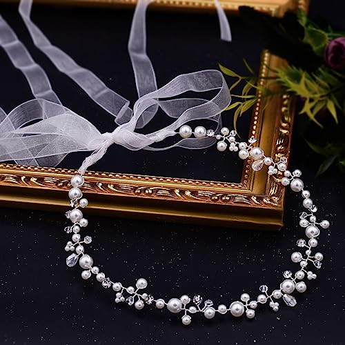 Pearl and Crystal Wedding Hair Vine - Bridal Headpiece for Bridesmaids