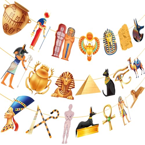 Ancient Egyptian Party Banners - Set of 3 Cutouts for Themed Events