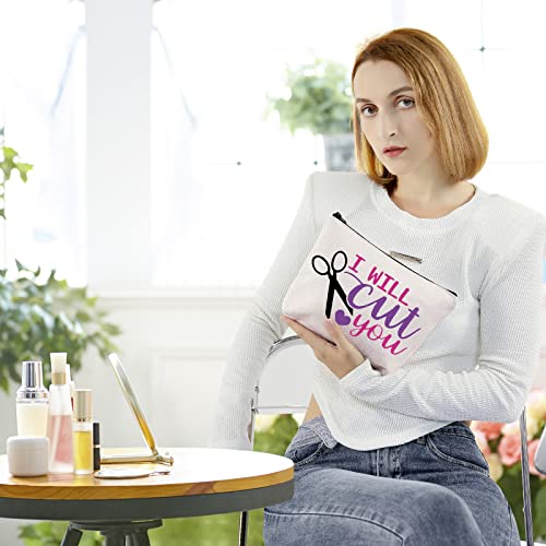 BLUPARK I Will Cut You Hairdresser Cosmetic Bag Makeup Organizer - Stylist Gift