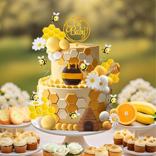 Bumble Bee Cake Topper Set for Birthday Party Decorations