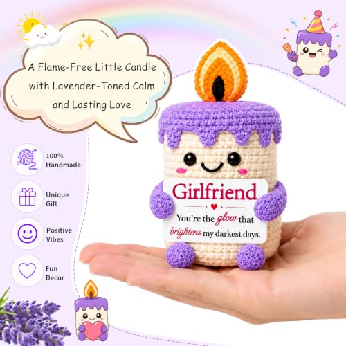 Handmade Crochet Candle Gift for Girlfriend | Romantic Birthday & Anniversary Present