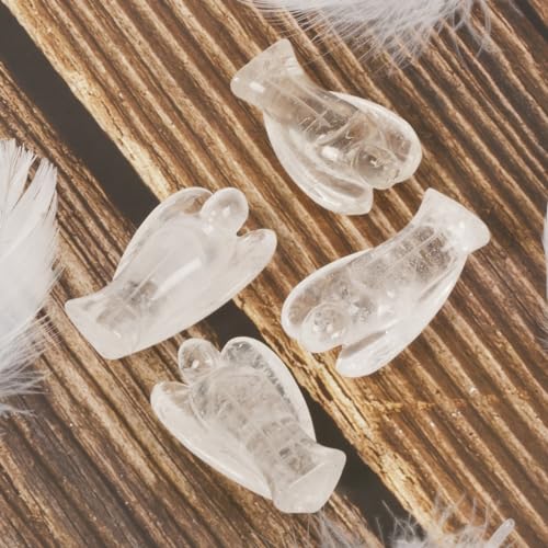 Justinstones White Quartz Pocket Angel Guardian Figurine - 2 Inch
