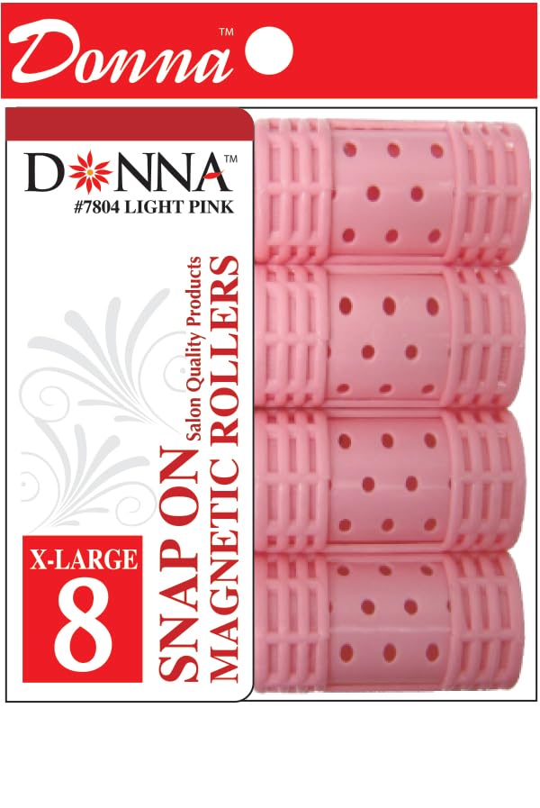 DONNA X-Large Foam Hair Rollers with Clips - Heatless Styling, 8PCS