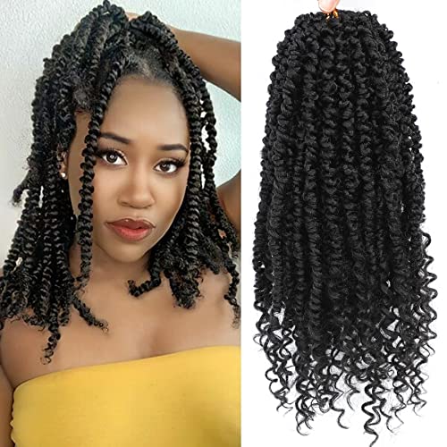 12 Inch Passion Twist Crochet Hair 9 Pack 1B# - Pre-Twisted & Soft Braids