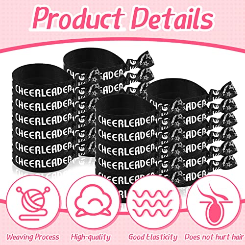 Taiyin 68 Pcs Cheer Hair Ties Bulk Black - Cheerleader Hair Accessories