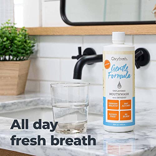 Oxyfresh Ultra Sensitive Unflavored Mouthwash 16 Fl Oz - Gentle, Alcohol-Free, No Mint
