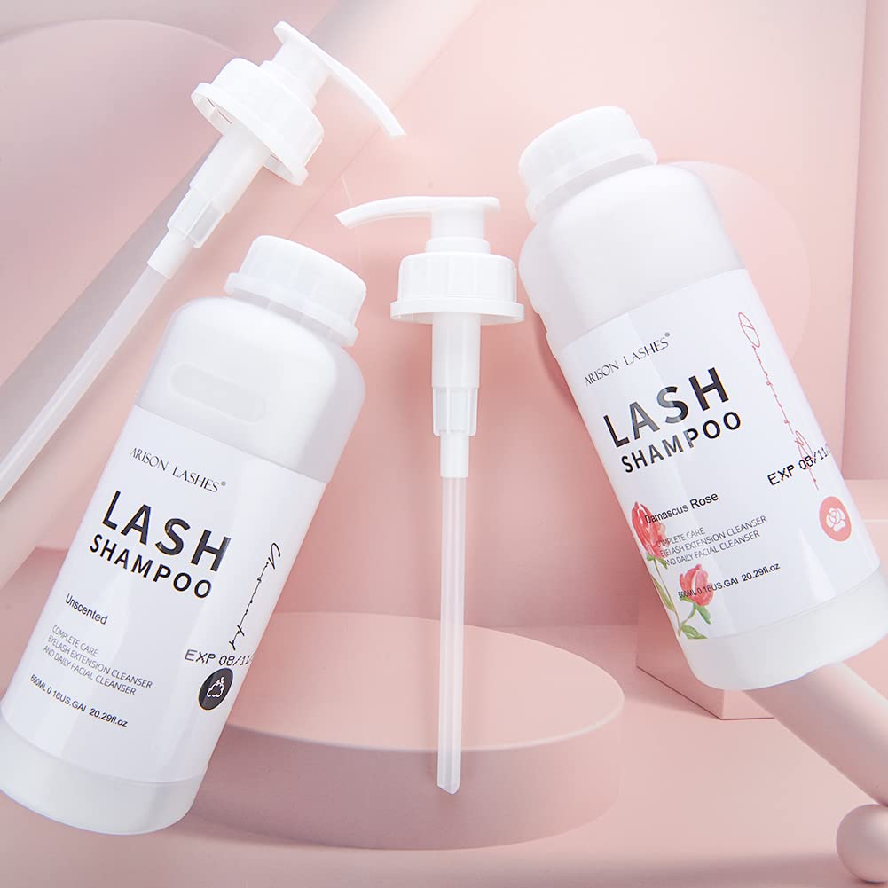 Arison Eyelash Eyelash Extension Shampoo 600ml / Eyelid Foaming Cleanser/Wash for Extensions and Natural Lashes/Paraben & Sulfate Free Safe Makeup & / Professional & Self Use (unscented)…