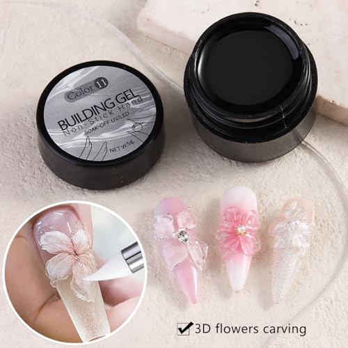 Fcozpjk 2PCS Clear 3D Sculpting Gel Kit for Nail Art