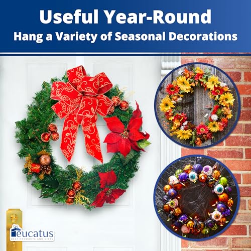 Clear Non-Scratch 12" Wreath Hangers - 2 Pack for Indoor & Outdoor Use