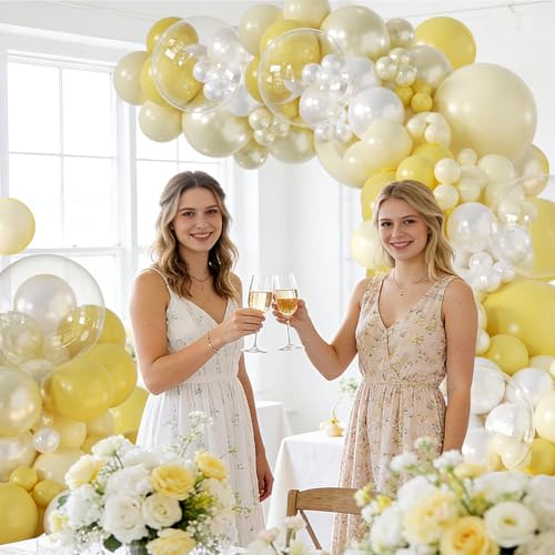 Yellow Balloon Arch Kit - 126Pcs Double Stuffed for Parties