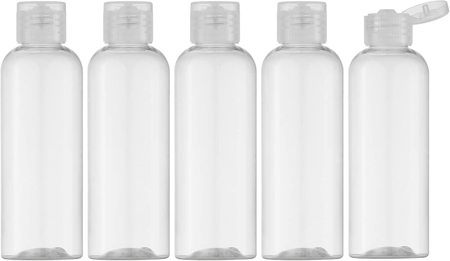 Travel Bottles for Toiletries - TSA Approved 3.4 oz Clear Squeeze Containers | Leak-Proof Mini Liquid Tubes for Shampoo & Lotion