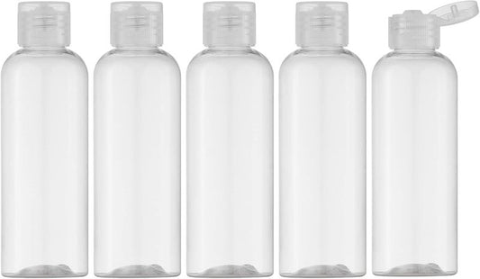 Travel Bottles for Toiletries - TSA Approved 3.4 oz Clear Squeeze Containers | Leak-Proof Mini Liquid Tubes for Shampoo & Lotion
