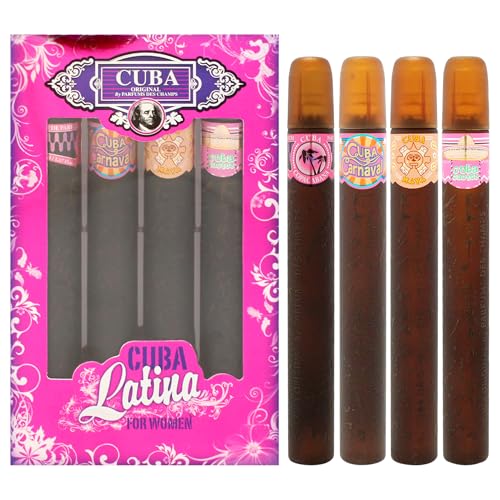 Cuba Latino Collection Women's Eau de Parfum Gift Set 1.17oz - Carnival, Cactus, Maya, Copacabana