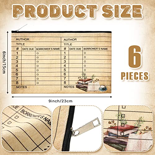 Yinder 6 Pcs Library Book Club Pouch - Retro Color