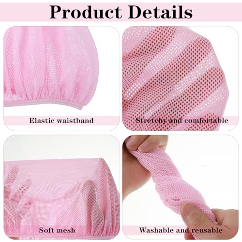 Bremorou 4-Pack Mesh Sleeping Caps for Curly Hair - Soft Night Hair Nets for Women