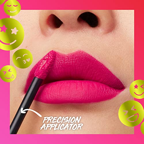 Maybelline Super Stay Matte Ink Liquid Lip Color - Moodmakers Collection, Long Lasting, Transfer Proof, Red, 0.17 Fl Oz, Pleasure Seeker