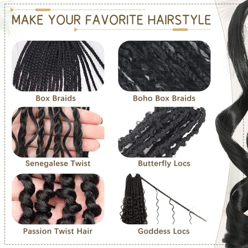 12 Inch French Curl Braiding Hair – 8 Packs Pre-Stretched Synthetic Extensions