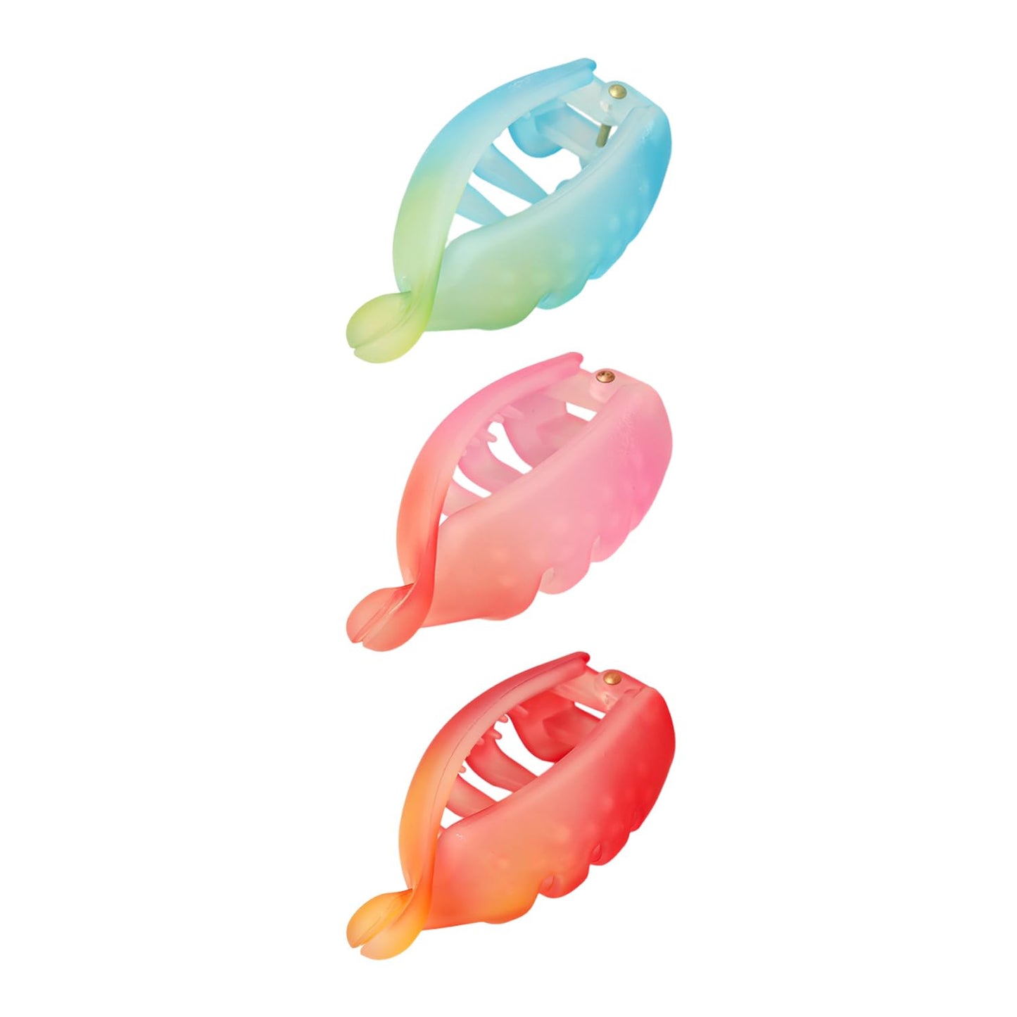 Gradient Matte Banana Hair Clips - 3 Pcs Colorful Non-Slip Hair Claw Clips for Strong Hold | Summer Accessories for Women & Girls