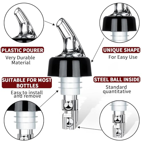 Automatic Measured Bottle Pourer - 1oz Spirit Dispenser (4 Pack)