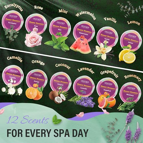 docolor 12-Pack Shower Steamers Aromatherapy Gift Set - Stress Relief