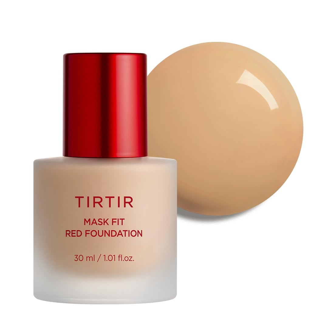TIRTIR Mask Fit Red Foundation - Long Lasting Flawless Coverage, Hydrating & Pore-Blurring | #21N Ivory, 1.01 Fl Oz