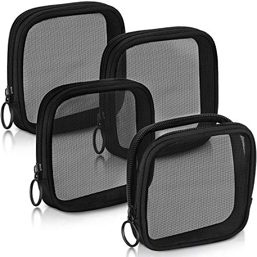 Weewooday 4 Pack Mesh Makeup Organizer Bags - Portable Travel Toiletry Pouches