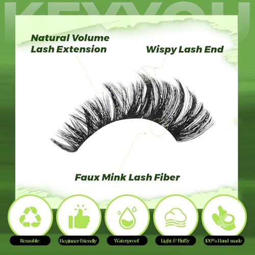KEYYOU 4-in-1 Lash Clusters Kit - 60D, 80D, 100D, 200D Mix