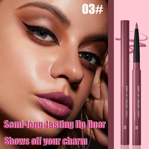 QIDSTERS Gel Lip Liner Pencil for Women, Light Purple Matte, Waterproof & Long Lasting
