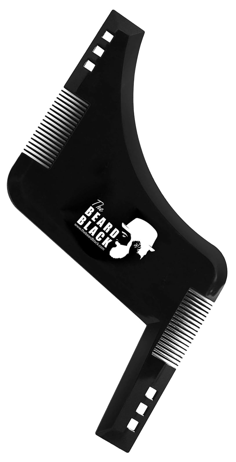 The BEARD BLACK Beard Shaping Tool & Neckline Shaper – Professional Beard Trim Guide & Stencil with Inbuilt Comb – Perfect Line Up & Edging Template for Men – Use with Trimmer or Razor