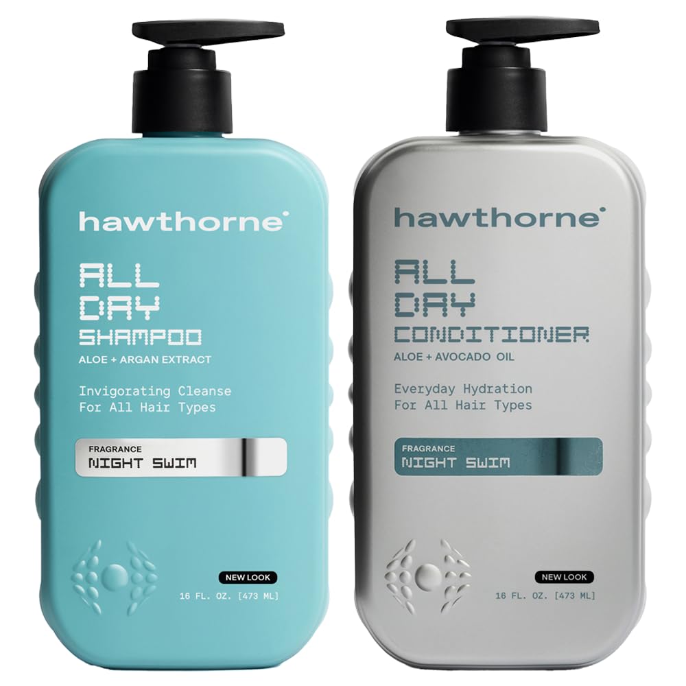 Hawthorne Curl Bounce Men's Curly Hair Shampoo & Conditioner Set - Sulfate-Free, Shea Butter & Macadamia Oil | 16 oz Each