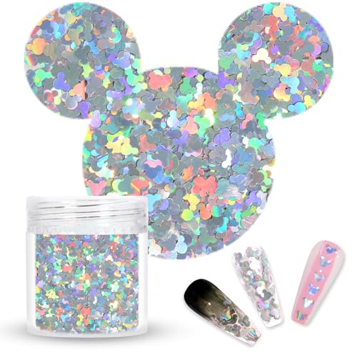 Laza Holographic Mickey Mouse Chunky Glitter Nail Charms - 2g