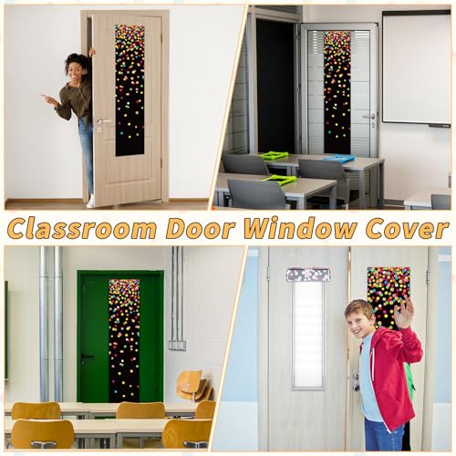 Colorful Polka Dot Classroom Door Window Covers - 2 Pack