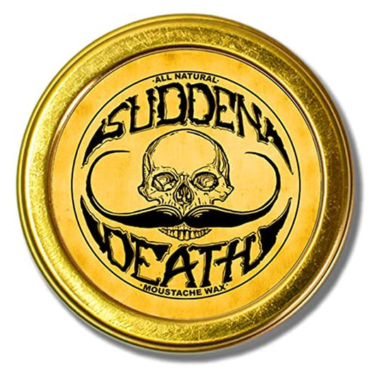 Mustache Wax Strong Hold Grooming For Men | Sudden Death Moustache & Beard Wax 1oz Tin | Perfect For Handlebar Mustaches By Death Grip | No Heat Source Required