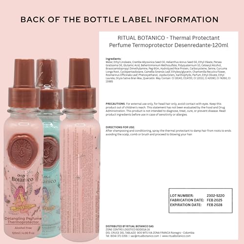 Ritual Bot?nico Keratina Org?nica | Treatment to Straighten, Repair and Relax Hair | All Natural, Organic & Vegan Ingredients | Product of Colombia | Perfume Termoprotector Set