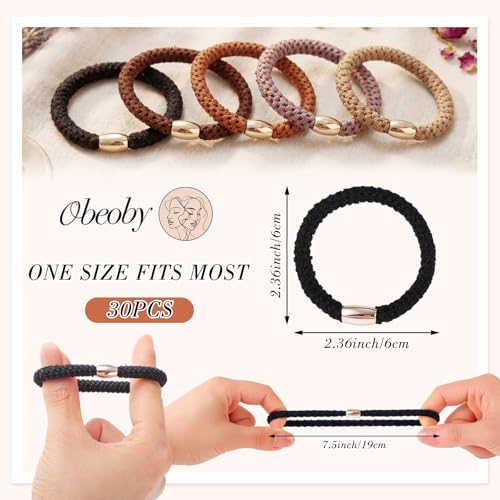 30-Pack Braided Hair Ties for Thick Hair - Damage-Free, No Crease