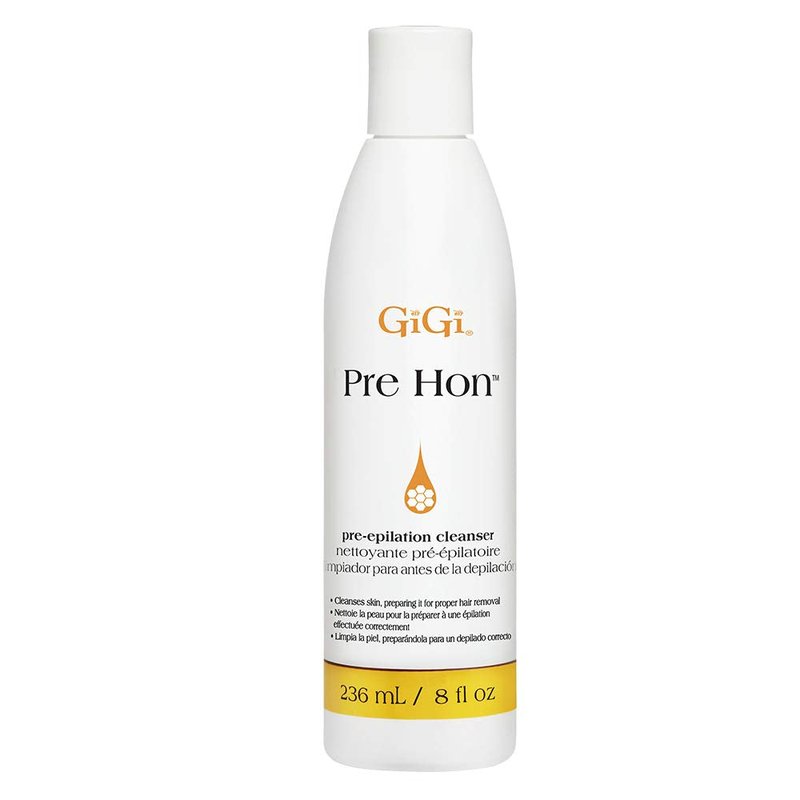 GiGi Pre Hon Pre-Epilation Pre Wax Cleanser - Skin Prep for Waxing, Removes Oil & Impurities, Ideal for Face & Body, 8 fl oz
