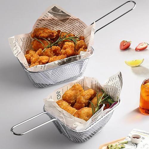 Mini Square Fry Baskets - Stainless Steel Snack Holders (2/4/8/12 PCS)
