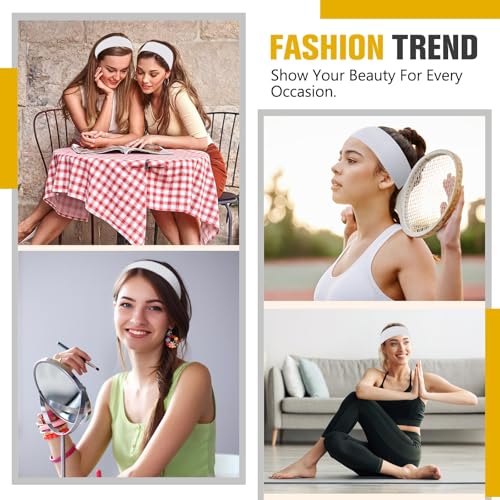 Hotop 30 Pcs Stretchy Sport Headbands for Women, Non-Slip Yoga Sweatbands