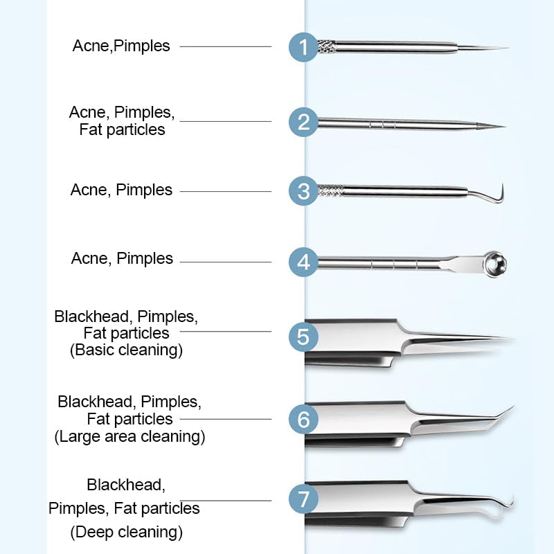 Aocesk 7-Piece Blackhead Removal Tool Kit - Acne Extractor Set