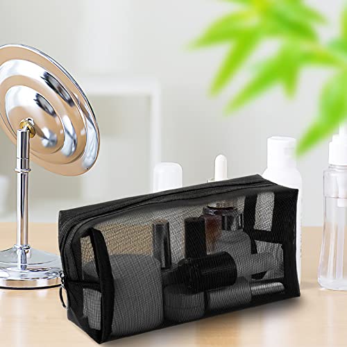Unoutur 6-Piece Mesh Cosmetic Bag Set - Transparent Travel Toiletry Pouch