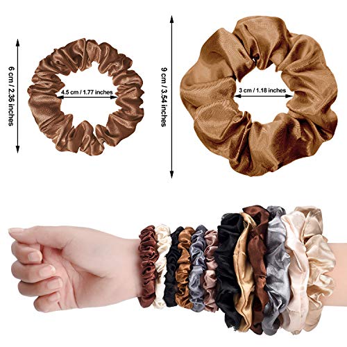 WILLBOND 24 Pack Satin Hair Scrunchies - Soft Elastic Ponytail Holders