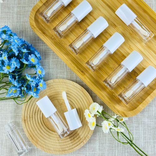 MOCIKE 10PCS Empty Lip Gloss Tubes, 10ml Refillable Containers with Pink Cap