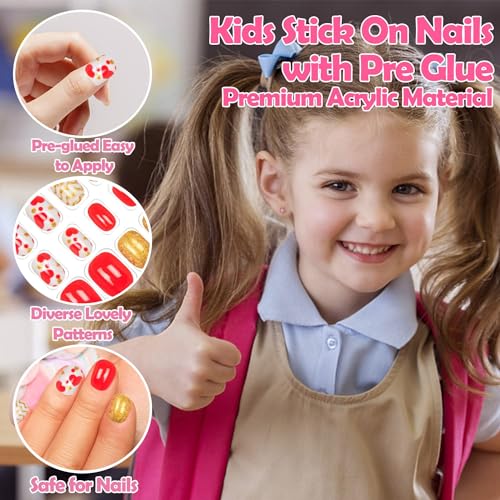 Chic Fake Nails for Kids - 240 Pieces Press-On Nail Tips Set