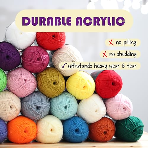 Soft Acrylic Yarn for Crocheting & Knitting - 370 Yards, Black