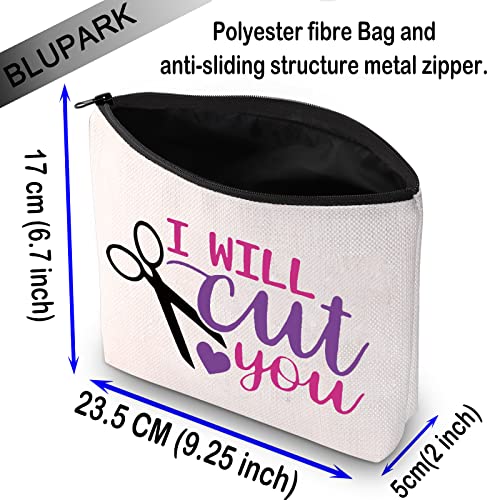 BLUPARK I Will Cut You Hairdresser Cosmetic Bag Makeup Organizer - Stylist Gift