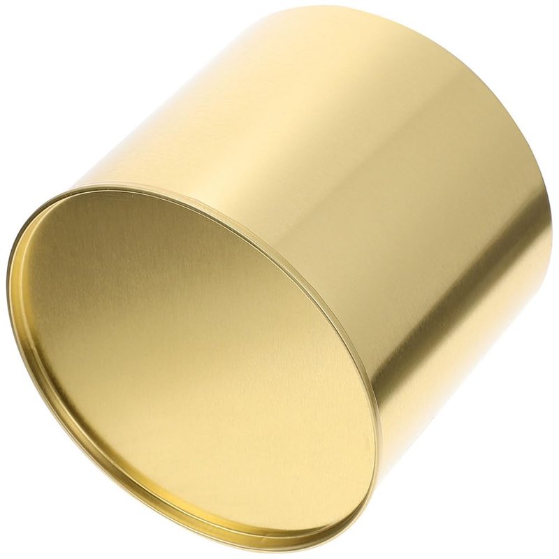 POPETPOP Gold Mini Pot for Indoor-Outdoor: Metal Plants Bucket, Gold Decor Pots for Modern Home Table Office Desk Bathroom Balcony Decoration - 5.31 inch