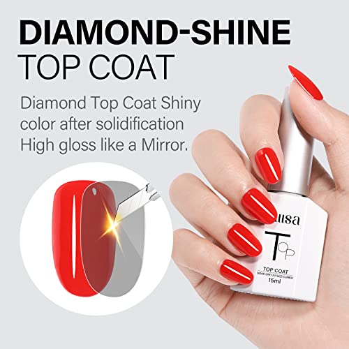 AILLSA Base and Top Coat Gel Nail Polish - BG-Base & Top Coat, 15ml