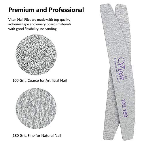 Jutoe 25 Pcs Nail Files with 100/180 Grit Double Sided Emery Boards for Manicure & Pedicure