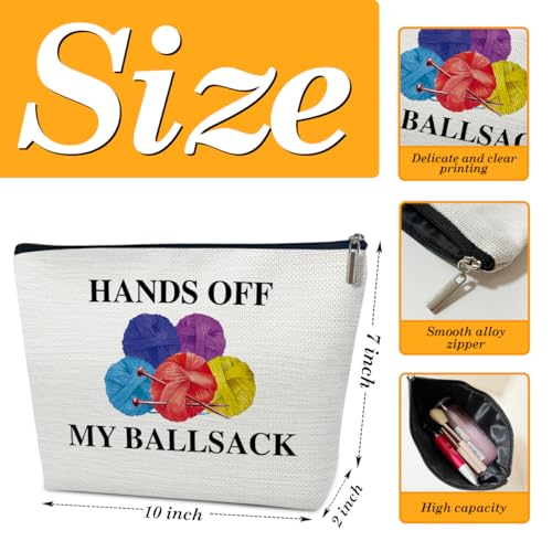 Ythuil Blue Crocheting Makeup Bag - Large Capacity Cosmetic Organizer Gift