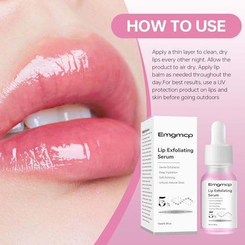 Emgmcp 5% PHA Exfoliating Lip Serum - Hydrating Overnight Lip Treatment
